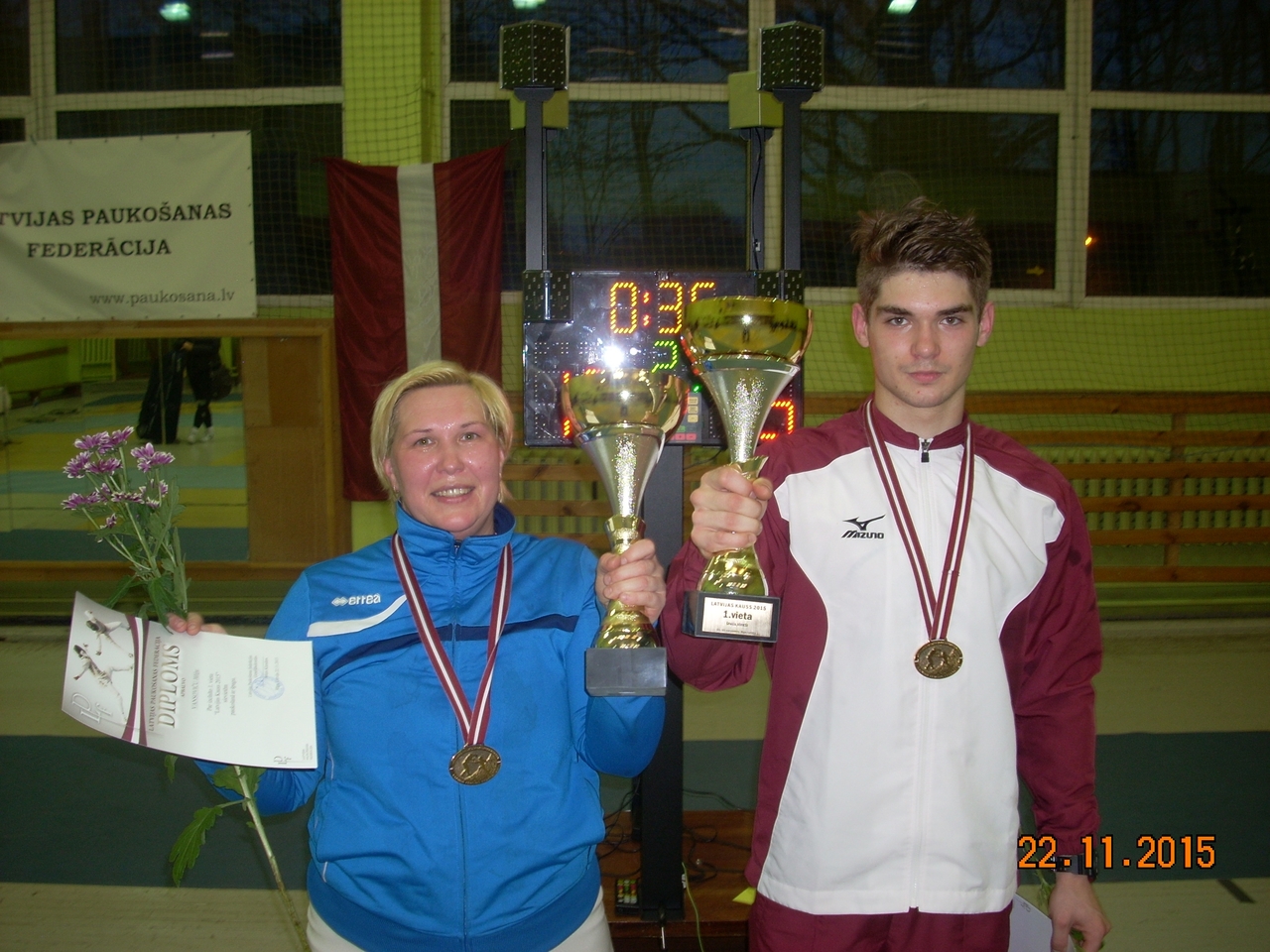 Тренер и ученик стали обладателями Кубка Латвии по фехтованию на шпагах - фотография